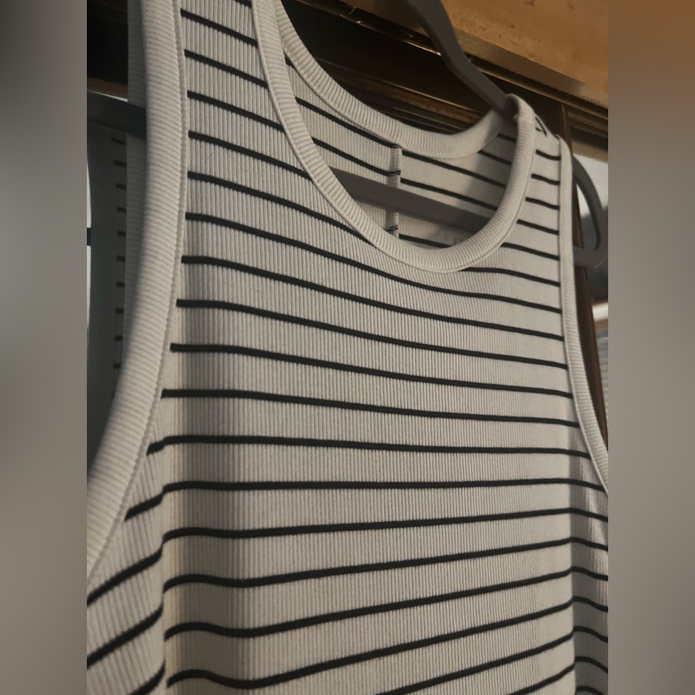 Striped High-Neck Ribbed Dress - Picture 5 of 5